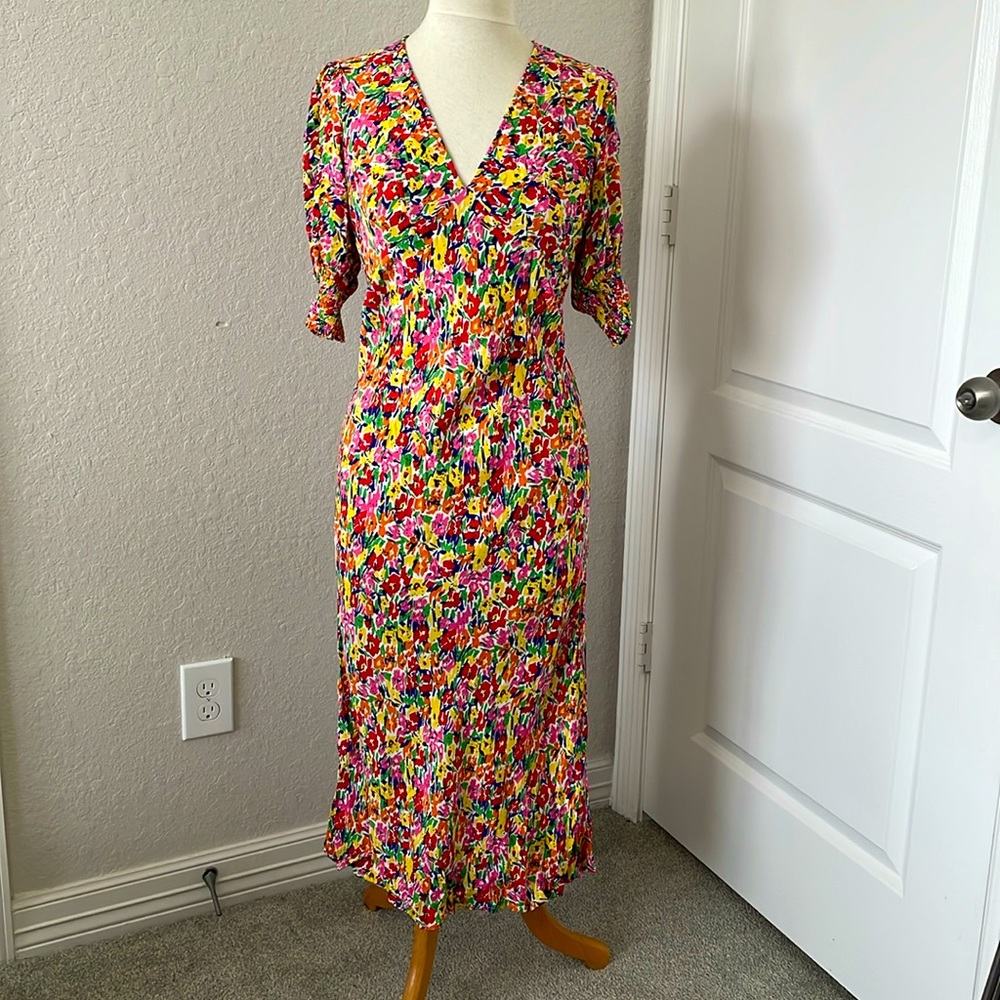 RIXO Multicolor Floral Maxi Dress - Pink, Yellow, Green, Blue
